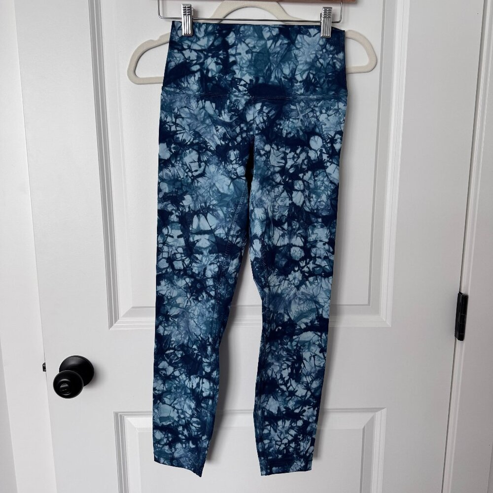 Lululemon Wunder Under Leggings - Blue Tie-Dye (GUC)